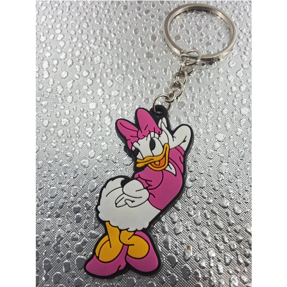 Disney Daisy‎ Duck Keychain Set of 2 | Purple & Pink Rubber Bag Charms